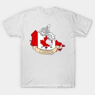 Kawaii Canada Flag Map T-Shirt